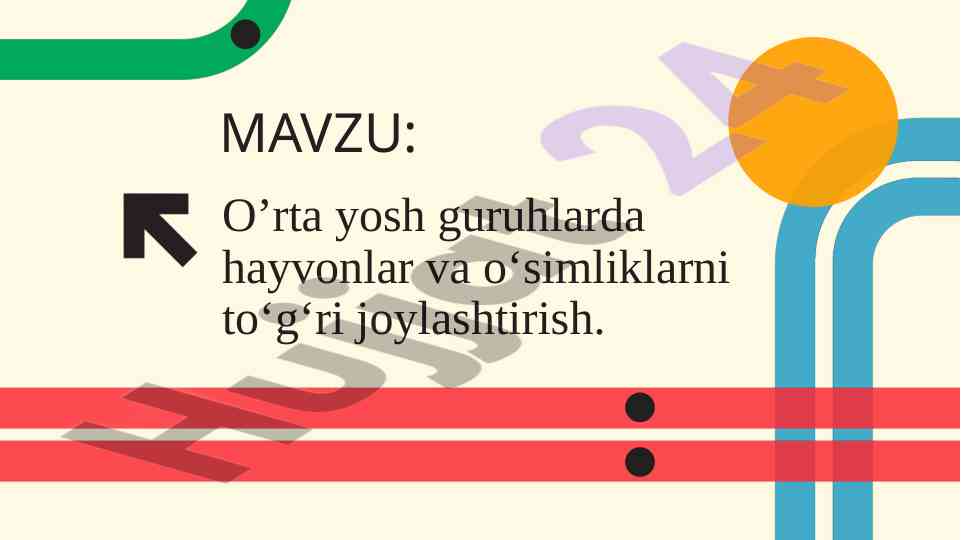 O‘simliklar va hayvonlar tanlovi o‘rta yosh guruhlar uchun