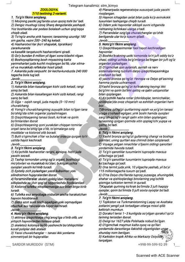 Ace scanner bilan skanerlangan hujjatlar