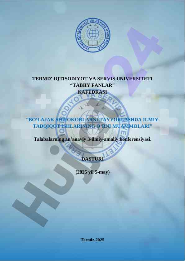 Bo‘lajak shifokorlarni tayyorlashda ilmiy-tadqiqot