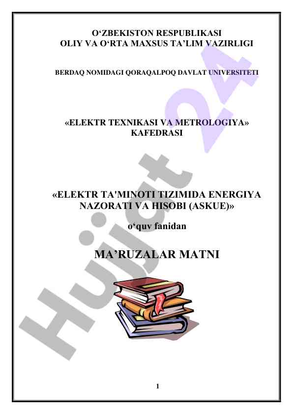 Elektr ta'minoti tizimida energiya nazorati va hisobi