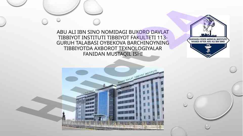 Tibbiyotda elektron va masofaviy o'qitish usullari