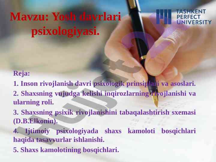 Yosh davrlari psixologiyasi bo'yicha tadqiqotlar