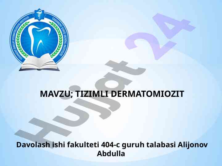 Dermatomiozit kasalligini tahlil qilish