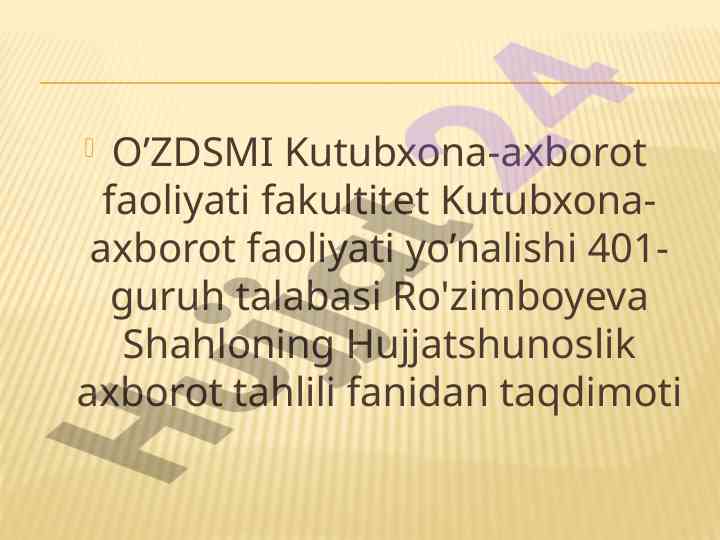 Axborot va hujjat tushunchasi taqdimoti