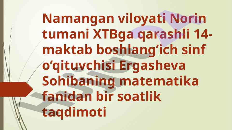Matematika 4-sinf uchun taqdimot tasnifi