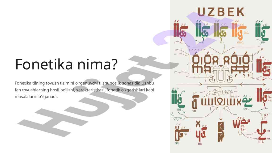 Fonetika tili tovush tizimini o'rganish