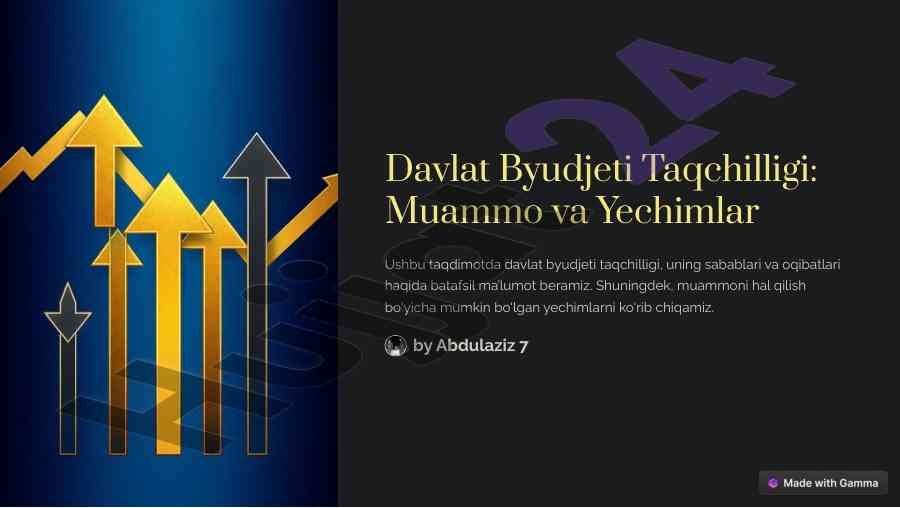 Davlat byudjeti taqchilligi muammolari yechimlar