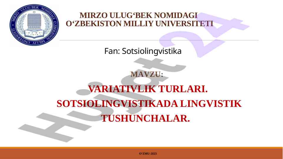 Variativlik turlari sotsiolingvistika mavzusida