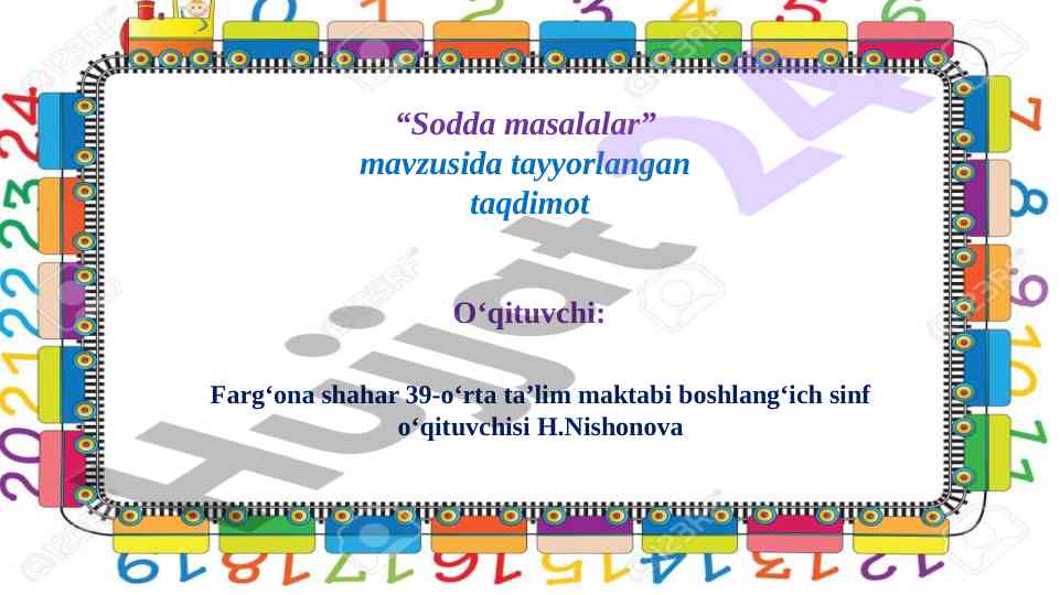 Sodda masalalar mavzusida taqdimot tayyorlash