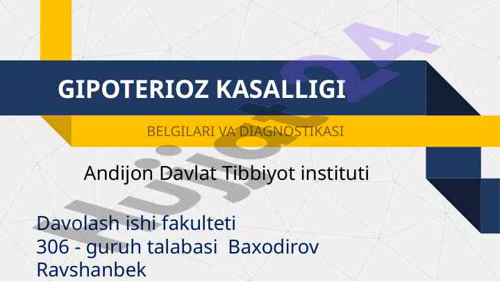 Gipoterioz va uning belgilari haqida