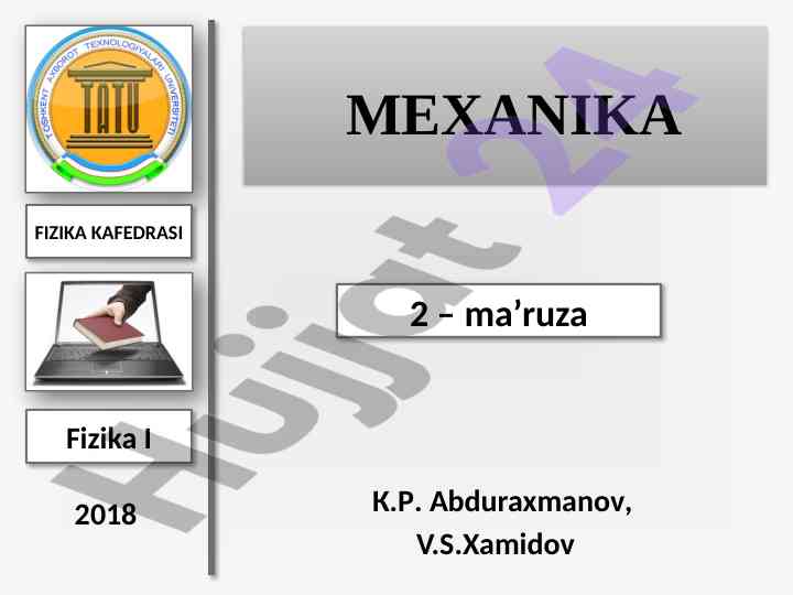 Egri chiziqli harakat kinematikasi ma’ruzasi