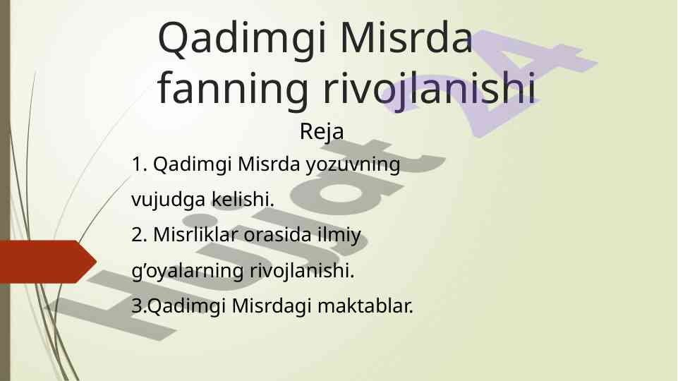 Qadimgi misrda ilmiy g‘oyalar rivojlanishi