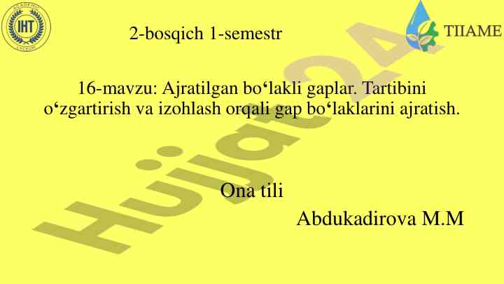 Ajratilgan bo‘lakli gaplar va ularning tahlili