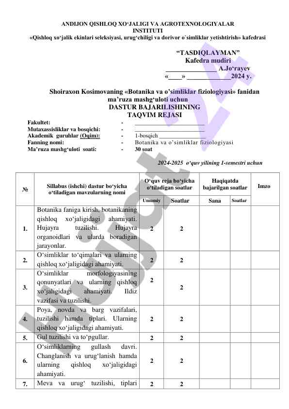Qishloq xo‘jalik ekinlari seleksiyasi dasturi