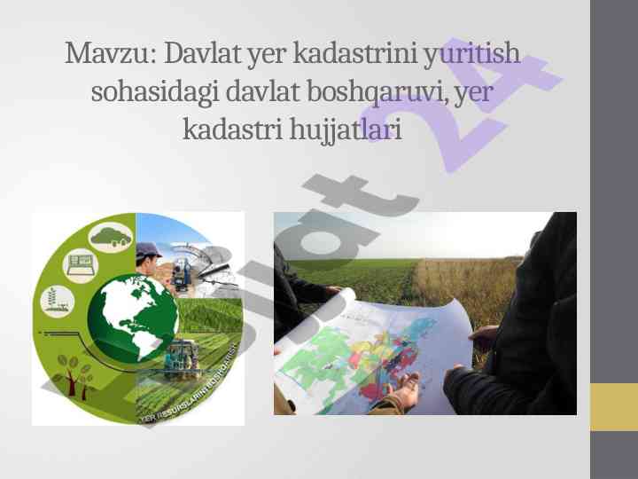 Davlat yer kadastrini yuritish sohasidagi boshqaruv