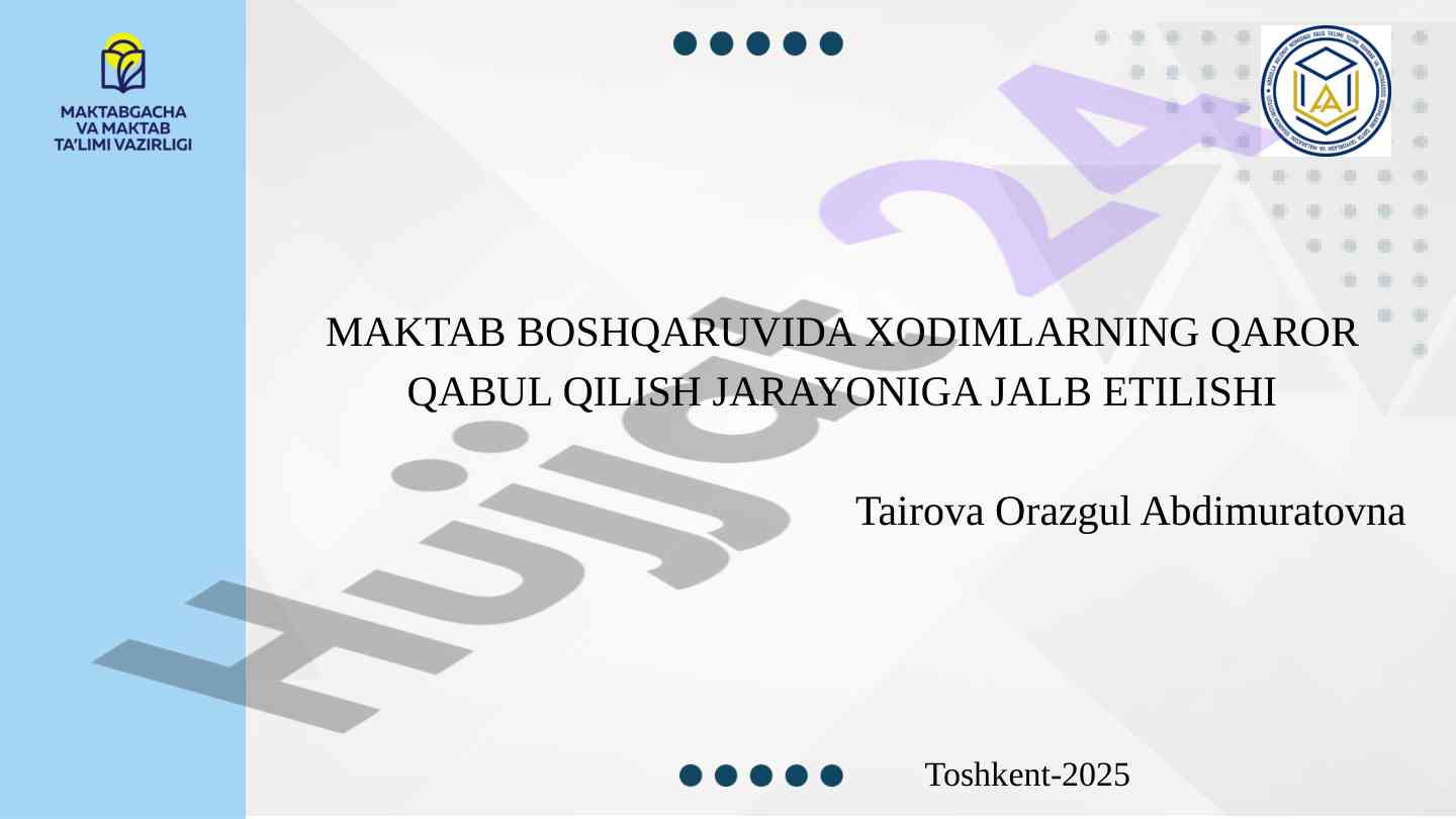 Maktab boshqaruvida xodimlarning qaror qabul qilish