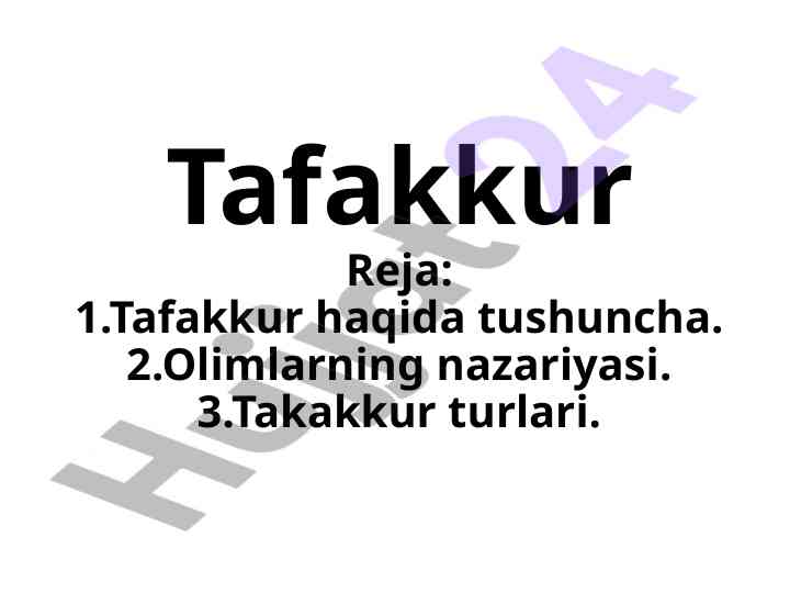 Tafakkur haqida tushuncha va nazariyalar