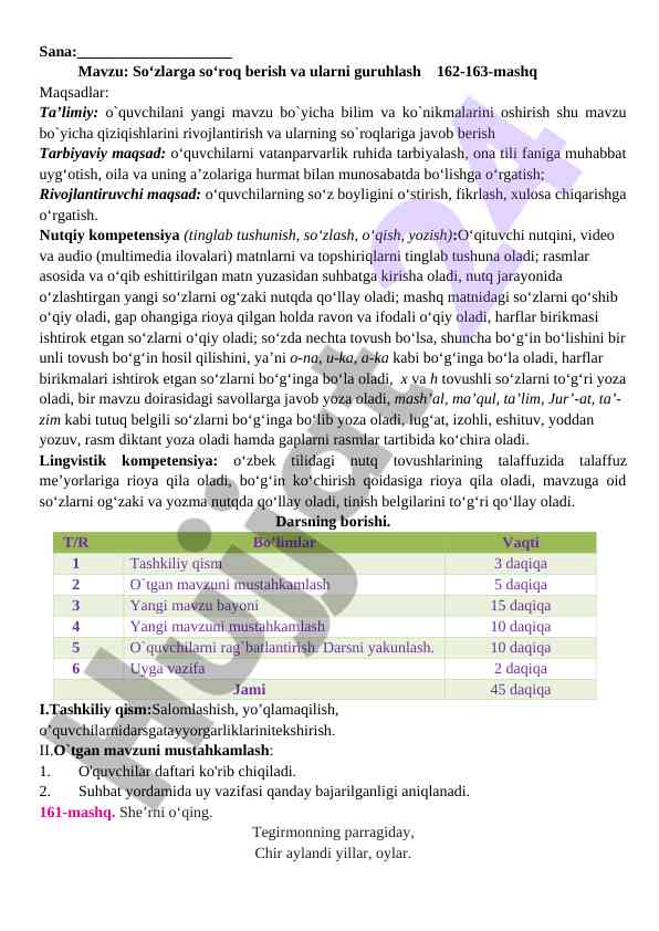 So‘zlarga so‘roq berish va ularni guruhlash
