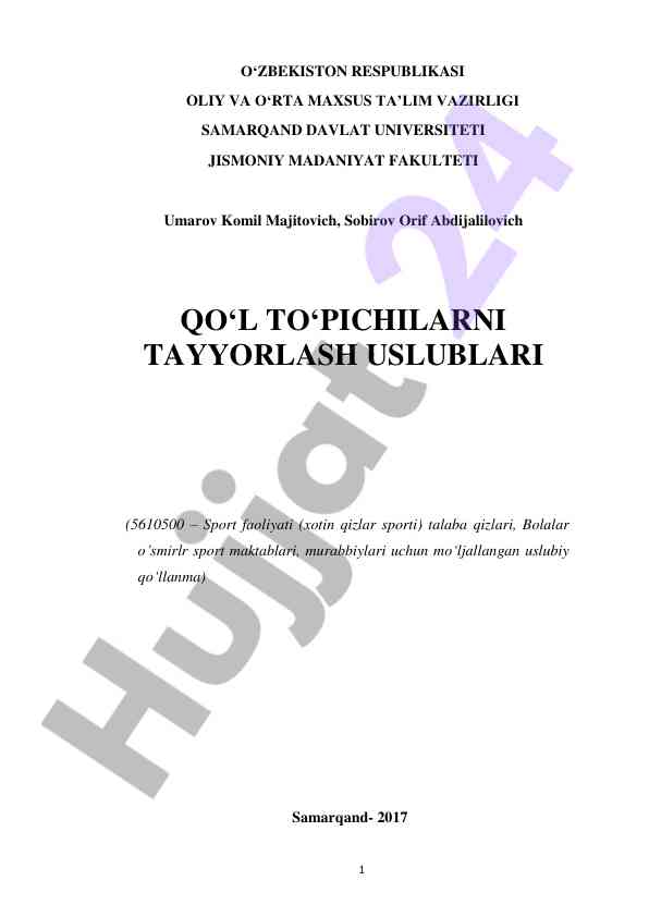 Qo‘l to‘pichilarni tayyorlash uslublari