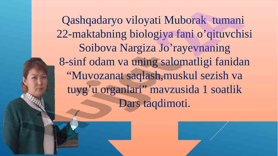 Dars taqdimoti odam va uning salomatligi mavzusi