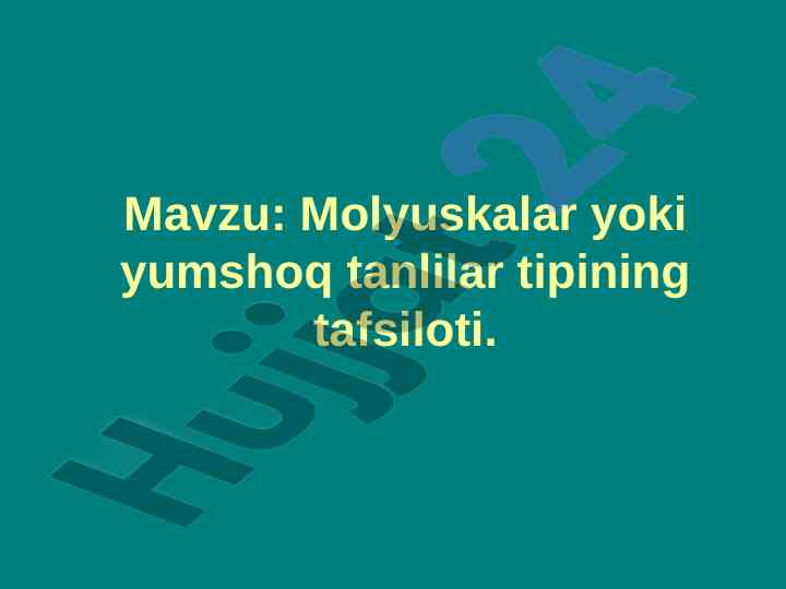 Molyuskalar turi bo‘yicha tafsilotlar va sinflar