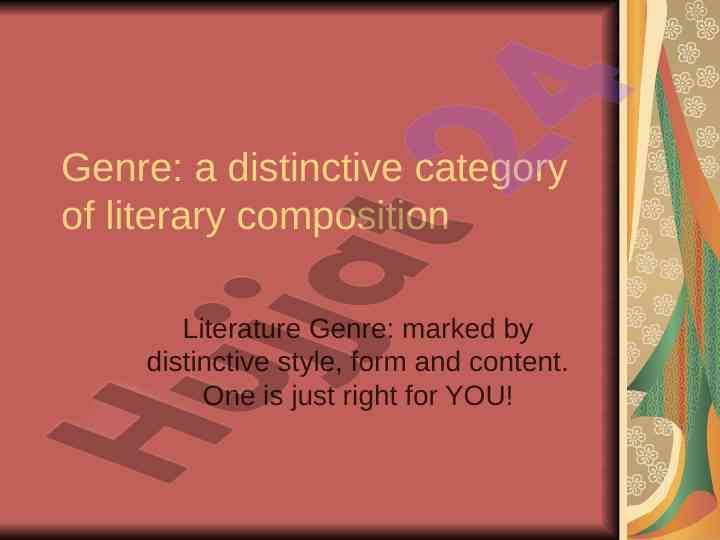 Understanding literary genres in composition