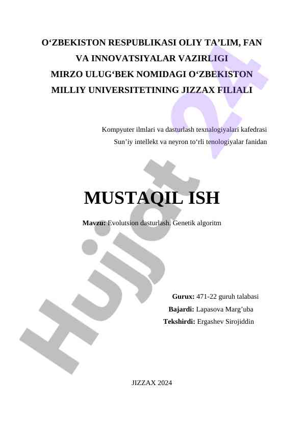 Evolutsion dasturlash va genetik algoritm