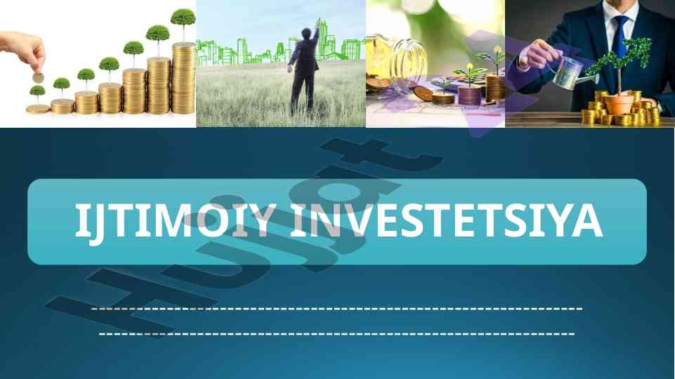 IJTIMOIY INVESTETSIYA tushunchasi va uning mohiyati