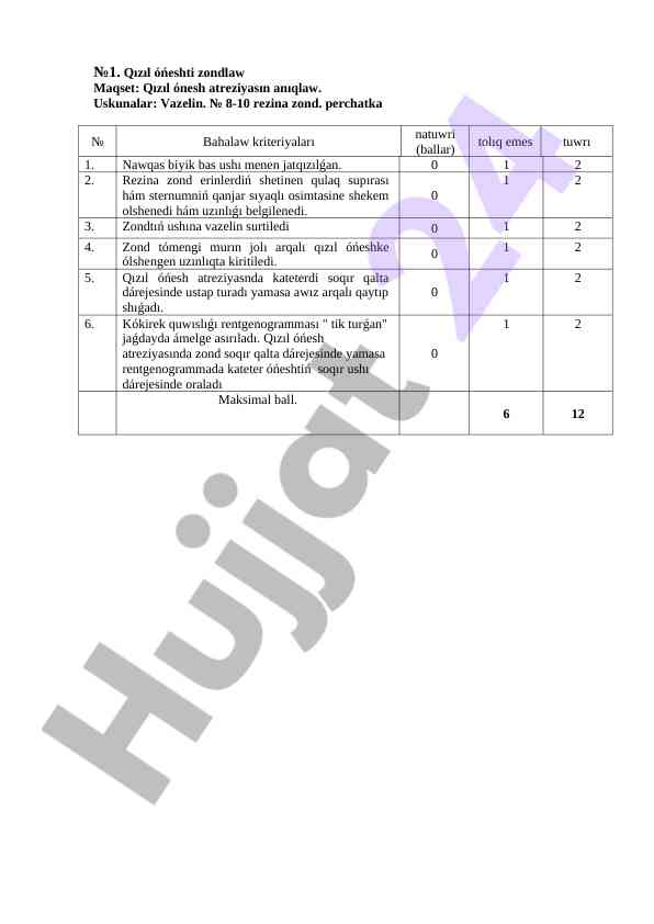 Qizil óneşti zondlaw teknikalari