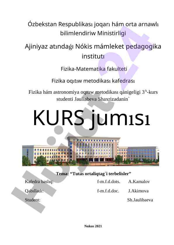 Tutas ortaliqdagi terbelisler