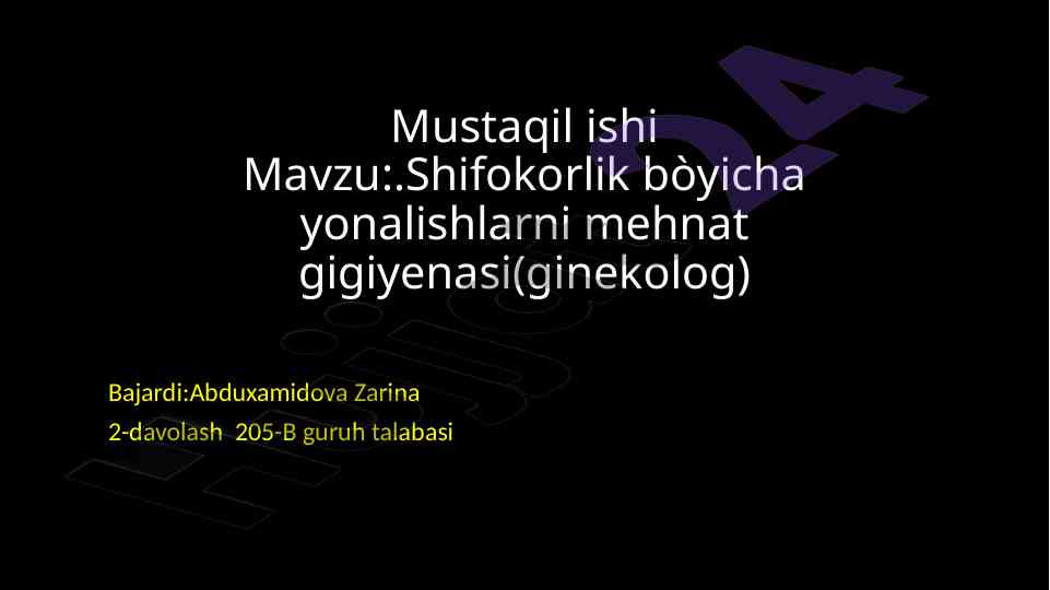 Jinsiy a'zolar gigienasi bo'yicha tadqiqot natijalari