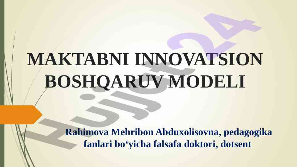 Maktabni innovatsion boshqaruv modeli