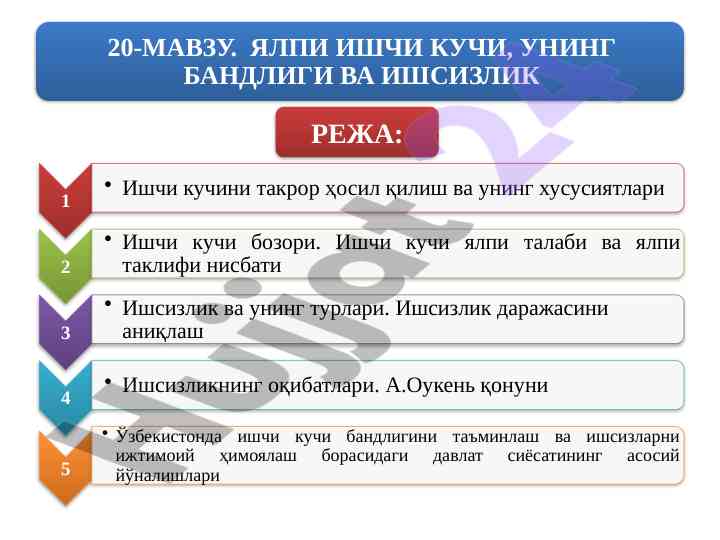 Ishchi kuchining ijtimoiy-iqtisodiy mazmuni