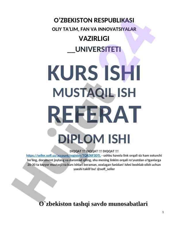 Tashqi savdo siyosati va o‘zbekistonning eksporti