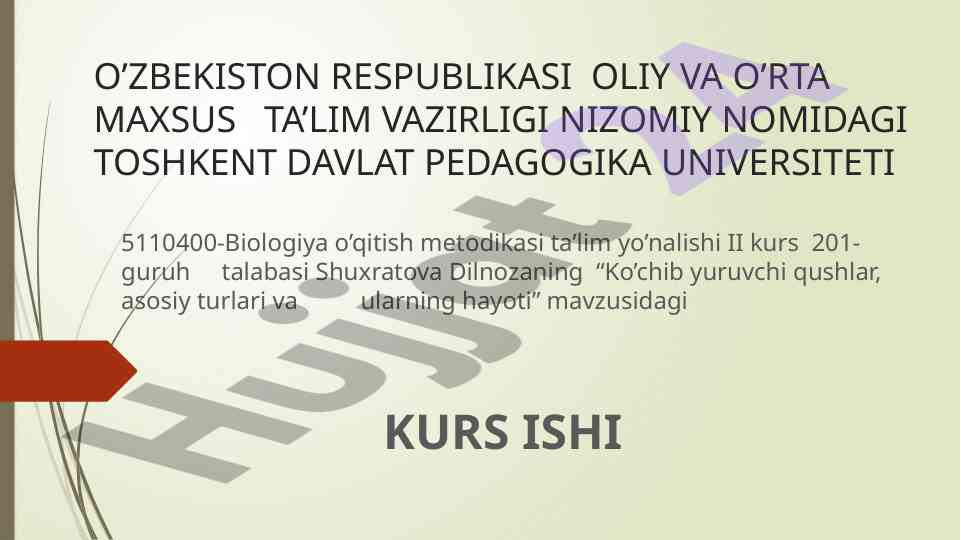 Ko’chib yuruvchi qushlar, asosiy turlari va hayoti
