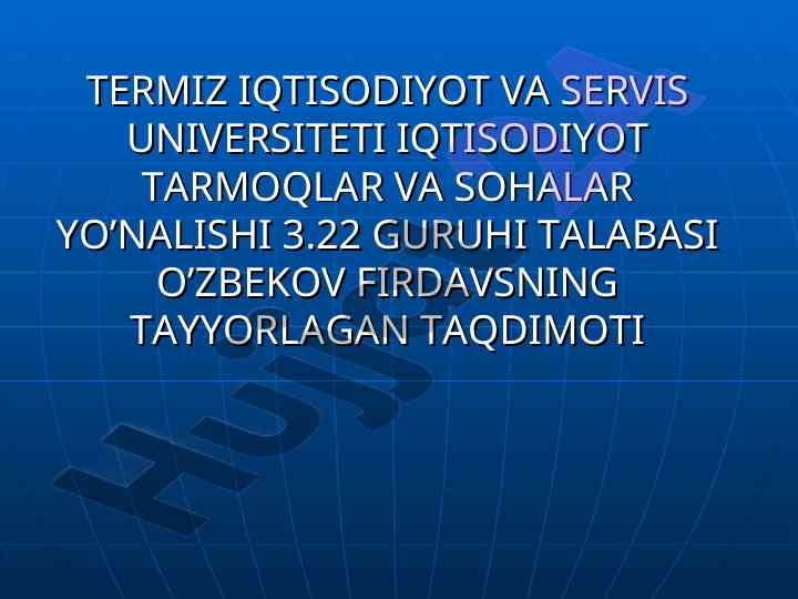 Davlatning iqtisodiy o'sishga ta'siri taqdimoti