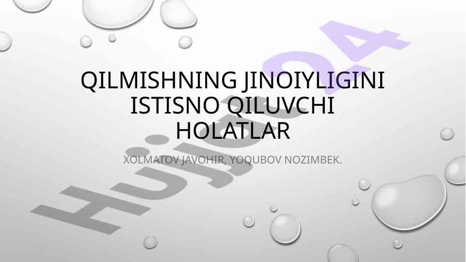 Qilmishning jinoiyligini istisno qiluvchi holatlar