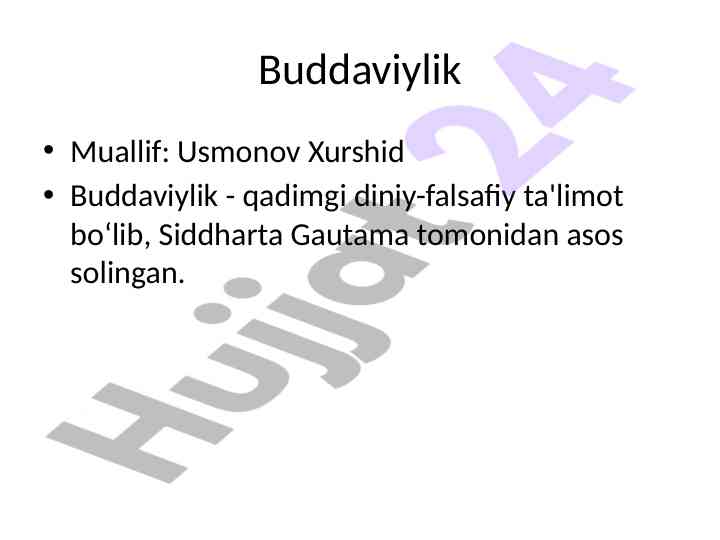 Buddaviylik: diniy-falsafiy ta'limot va asoslari