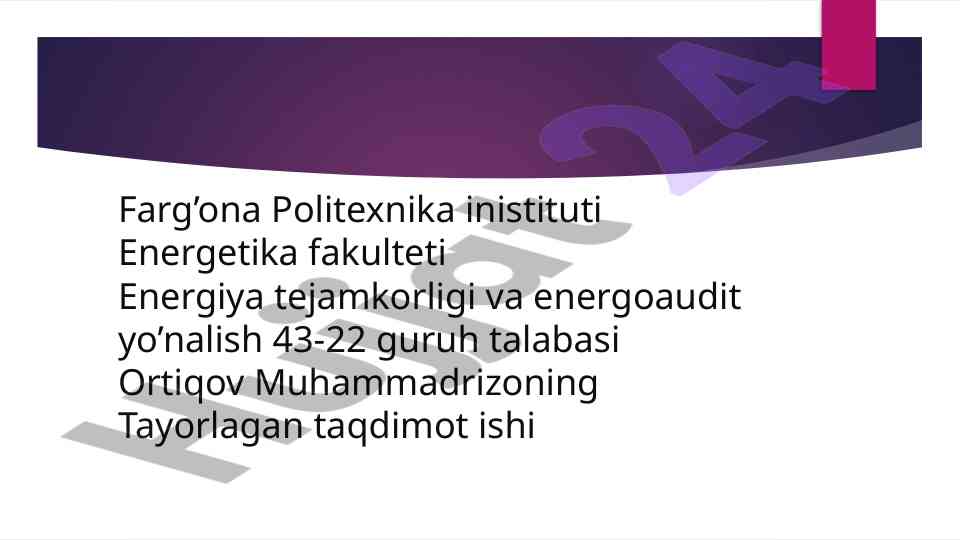 Birinchi jinsli magnit mayonda zaryadli zarralar harakati