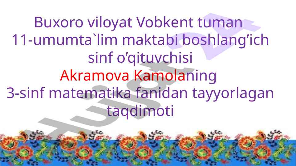 O‘qqa nisbatan simmetrik figuralar taqdimoti