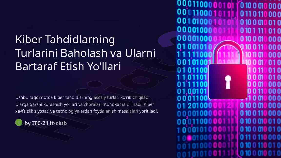Kiber tahdidlar bilan kurashish yo'llari