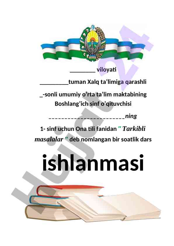 Ona tili fanidan tarkibli masalalar dars ishlanmasi