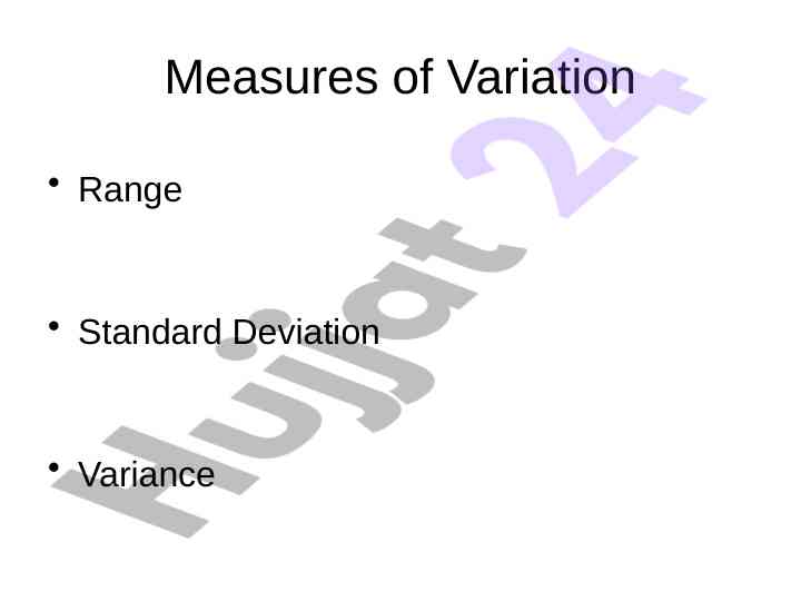 Measures of variation range standard deviation variance