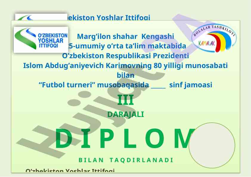O‘zbekistonda yoshlar ittifoqi faoliyati