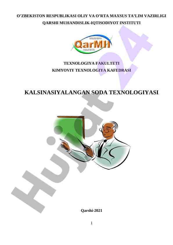 Kalsinasiyalangan soda texnologiyasi tahlili