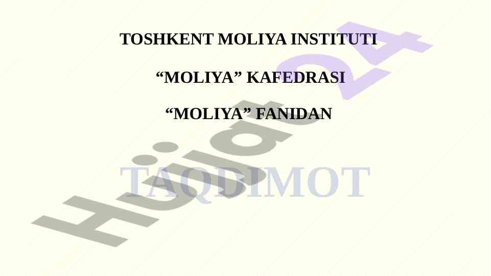 Moliyaviy hisobot va uning funksiyalari taqdimoti