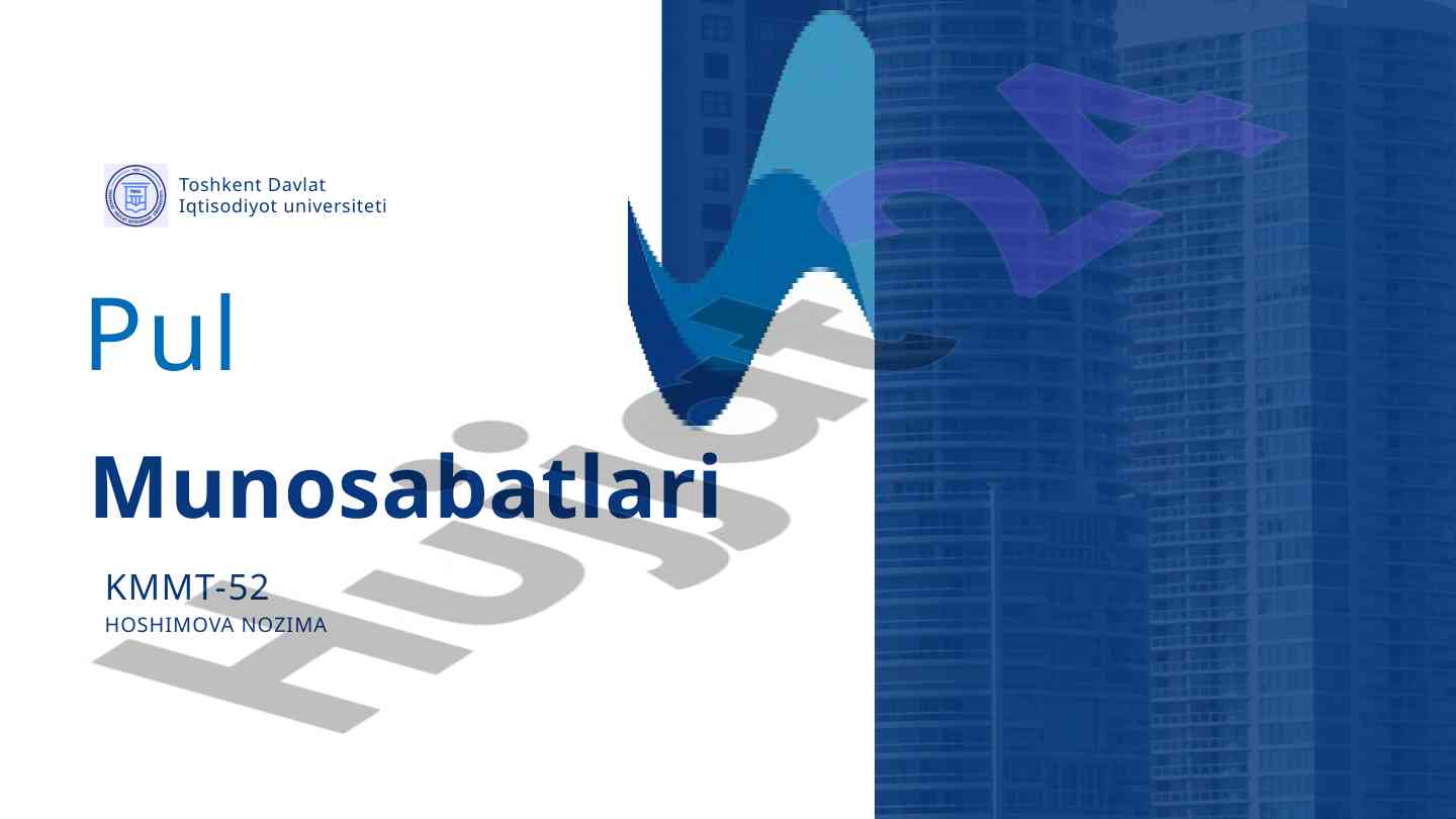 Pul munosabatlari va inflatsiya tahlili