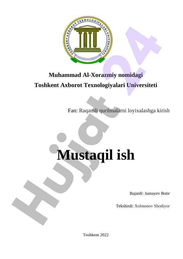 Raqamli qurilmalarni loyihalashga kirish