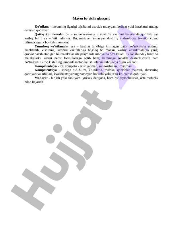 Ko‘nikma va kompetentsiyalar tushunchalari