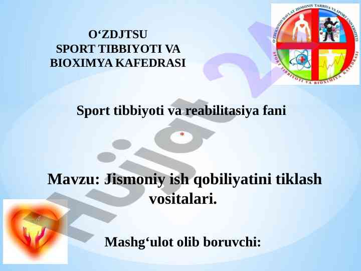 Jismoniy ish qobiliyatini tiklash vositalari